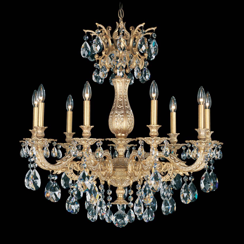 Milano Chandelier in Parchment Gold (Heritage Handcut Crystal/31-Inch).
