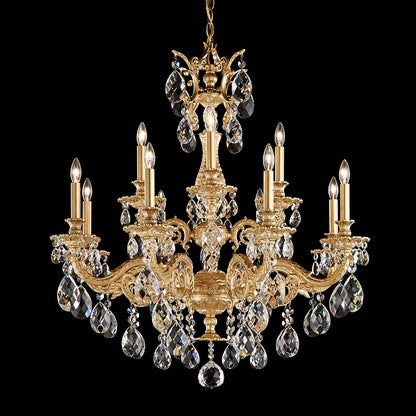 Milano Chandelier in Heirloom Gold (Heritage Handcut Crystal/33.5-Inch).
