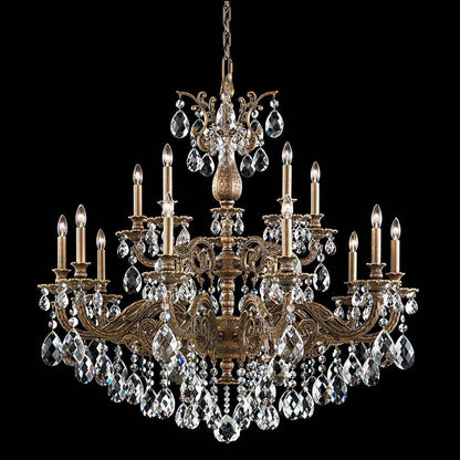 Milano Chandelier in Etruscan Gold (Heritage Handcut Crystal/38-Inch).