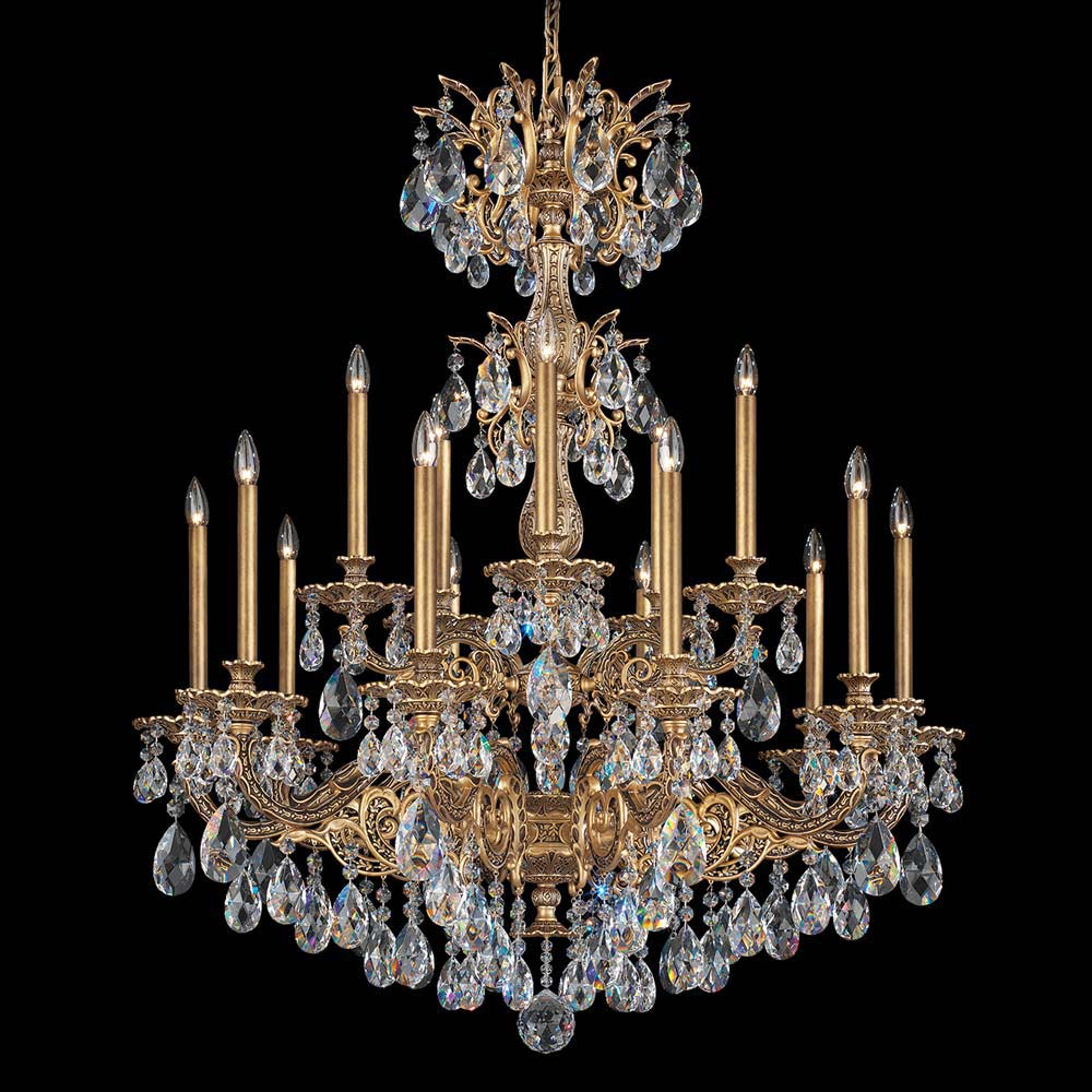 Milano Chandelier in Florentine Bronze (Radiance Crystal/48.5-Inch).