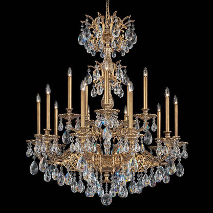 Milano Chandelier in Florentine Bronze (Radiance Crystal/48.5-Inch).