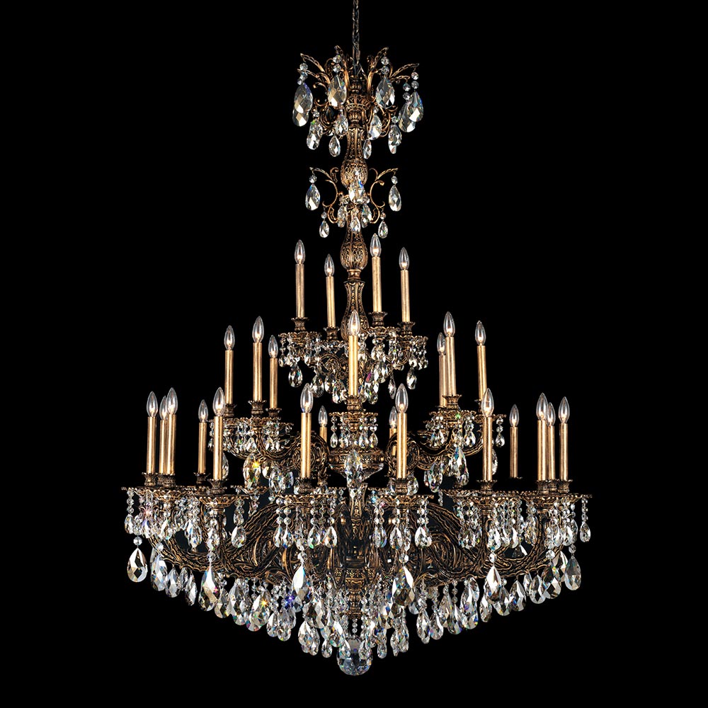 Milano Chandelier in Florentine Bronze (Radiance Crystal/68-Inch).