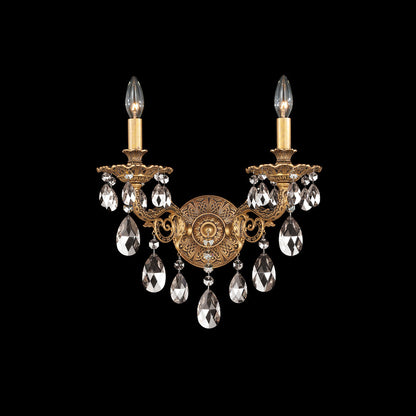 Milano Wall Light in Florentine Bronze (Heritage Handcut Crystal/2-Light).