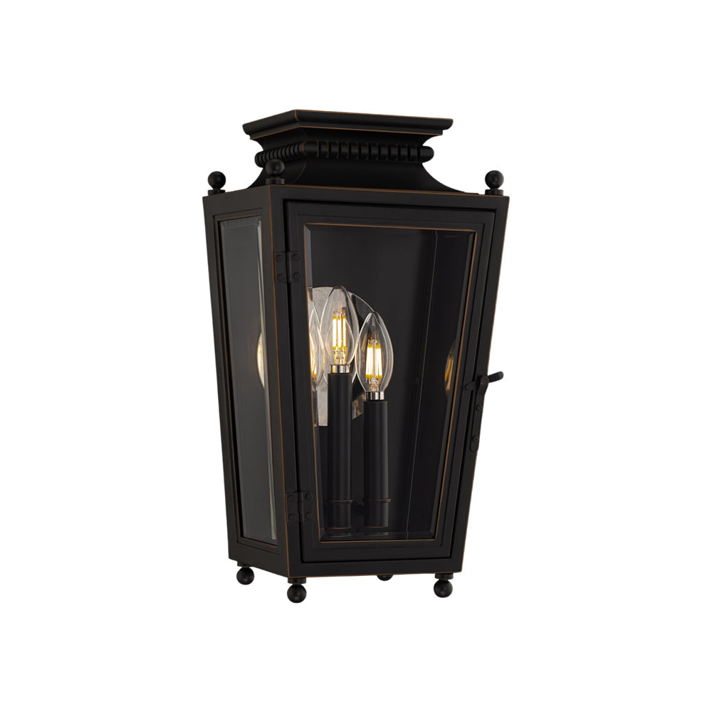 Milton Outdoor Wall Light in Oil Rubbed Bronze (16.5-Inch).