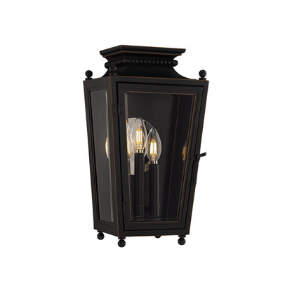 Milton Outdoor Wall Light in Oil Rubbed Bronze (16.5-Inch).