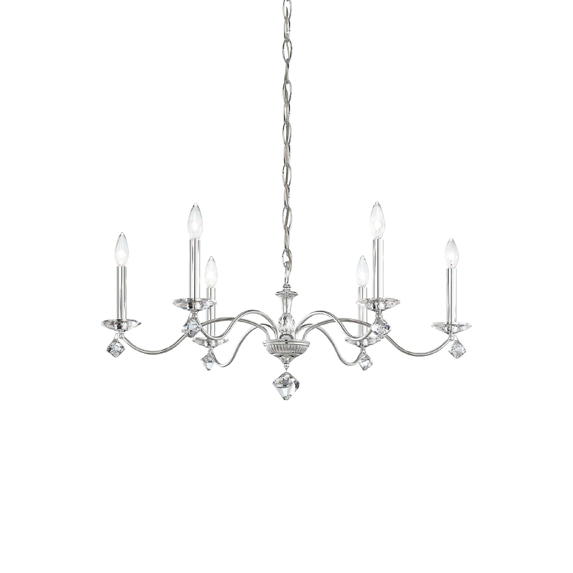 Modique Chandelier in Polished Silver (6-Light).