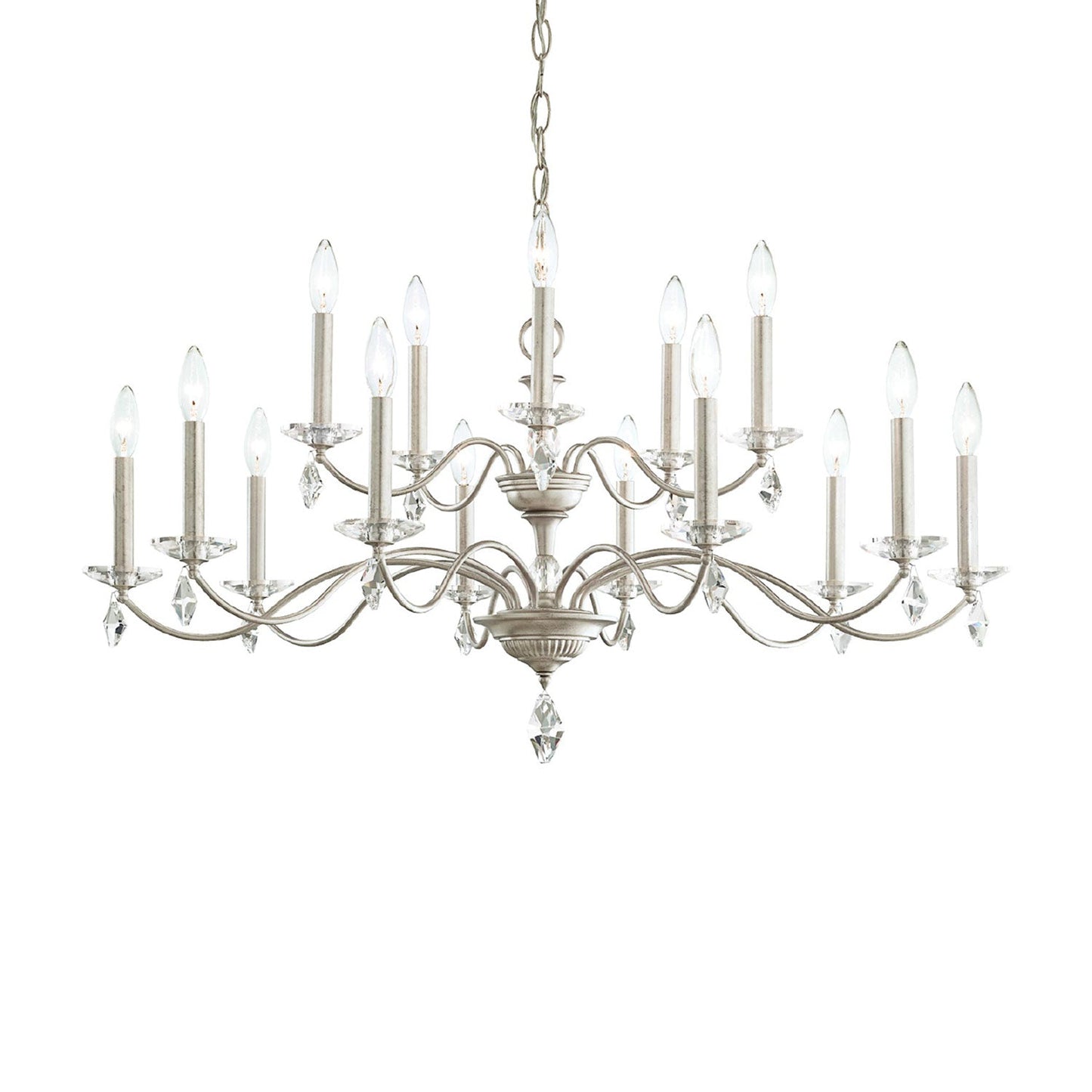 Modique Chandelier in Atique Silver (15-Light).