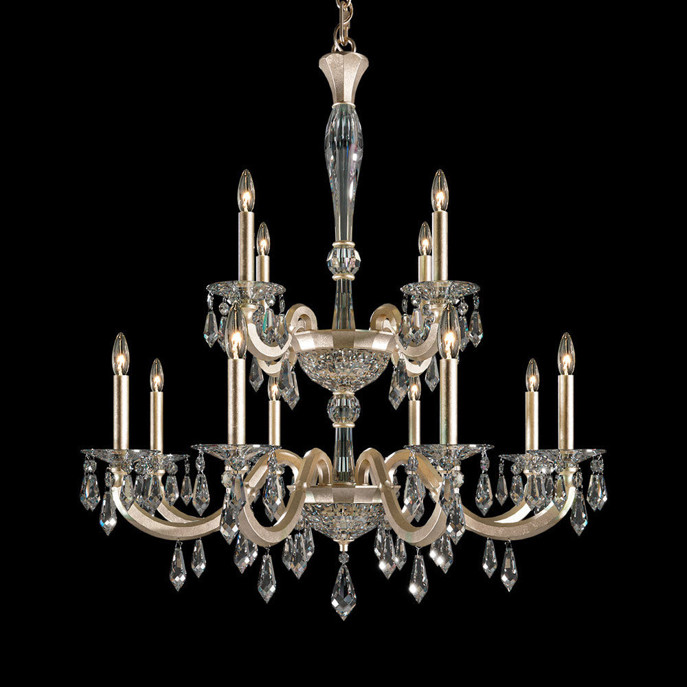 Napoli Multi Tier Chandelier in Antique Silver (12-Light).