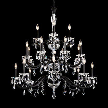 Napoli Multi Tier Chandelier in Black (20-Light).