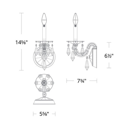Napoli Wall Light - line drawing.