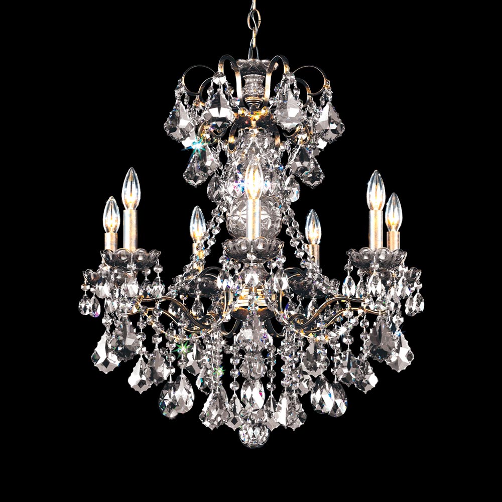 New Orleans Chandelier in Heirloom Bronze (Radiance Crystal/7-Light).