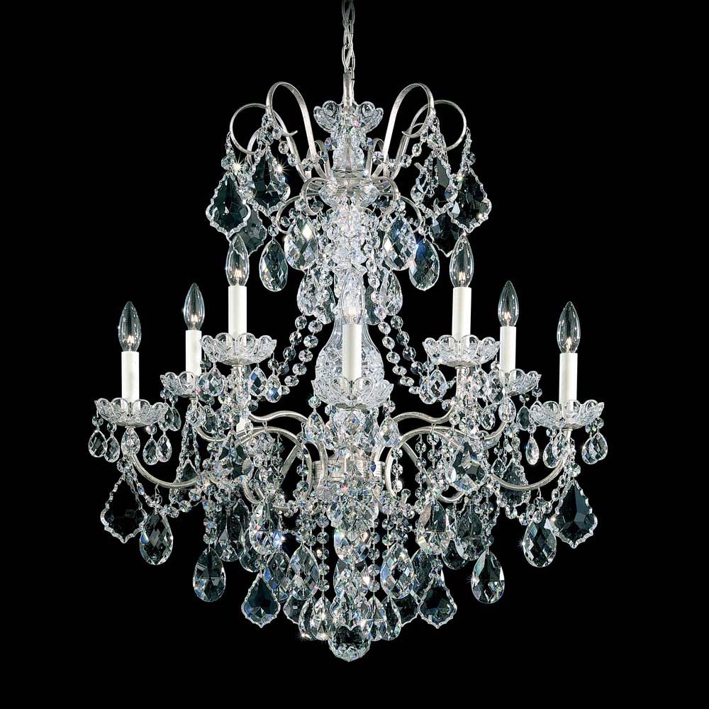 New Orleans Chandelier in Antique Silver (Heritage Handcut Crystal/10-Light).