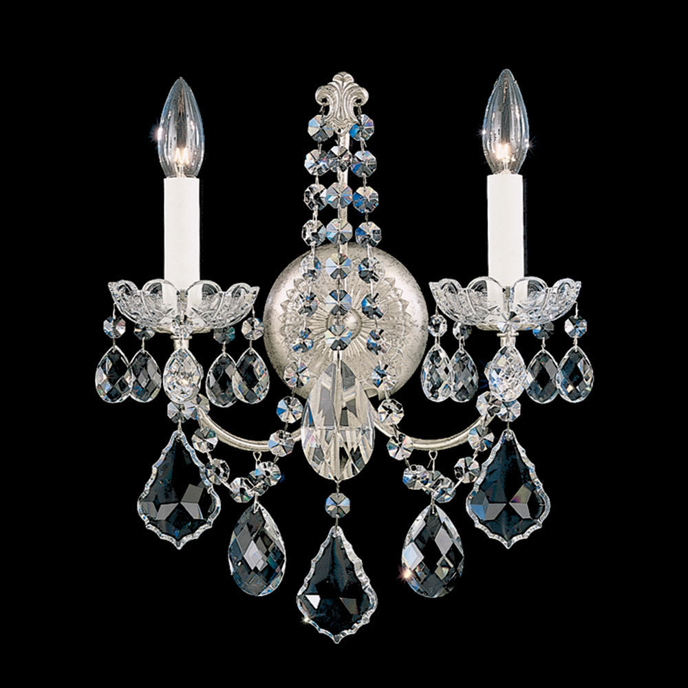 New Orleans Wall Light in Antique Silver (Heritage Handcut Crystal/2-Light).