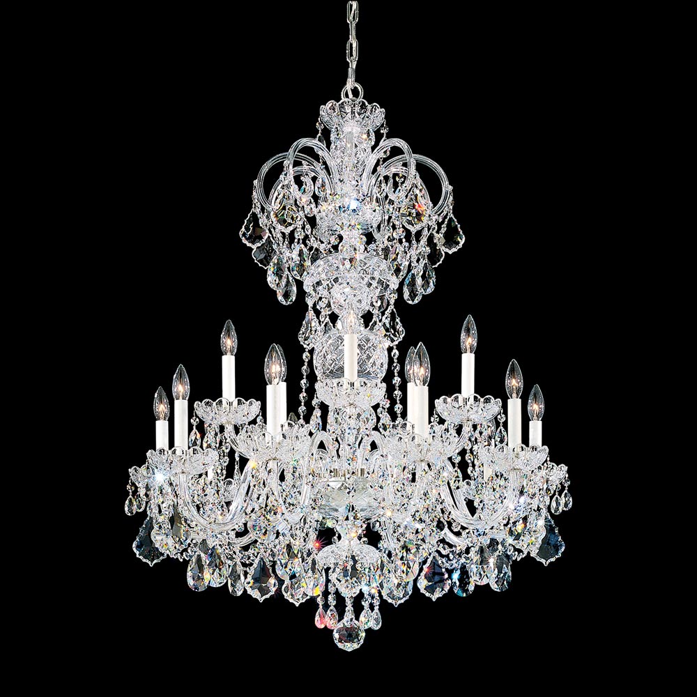 Olde World Chandelier in Polished Silver (Radiance Crystal/40-Inch).