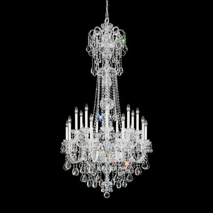 Olde World Chandelier in Polished Silver (Radiance Crystal/68-Inch).