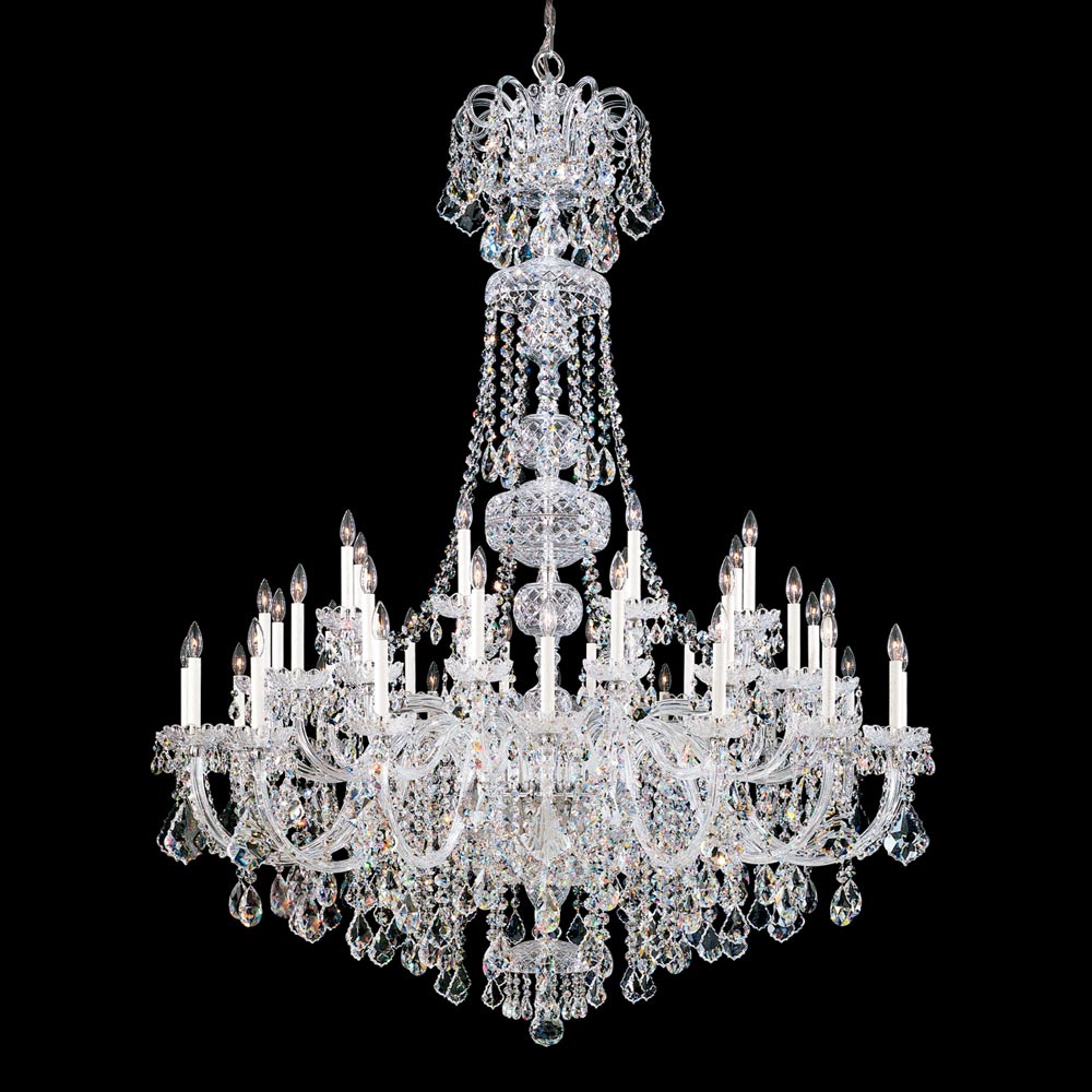 Olde World Chandelier in Polished Silver (Radiance Crystal/77-Inch).