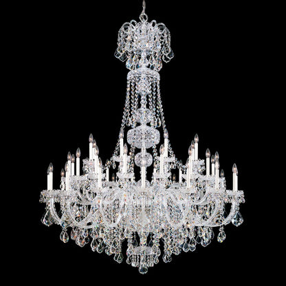 Olde World Chandelier in Polished Silver (Radiance Crystal/77-Inch).