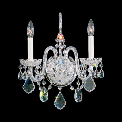 Olde World Wall Light in Polished Silver (Radiance Crystal/2-Light).