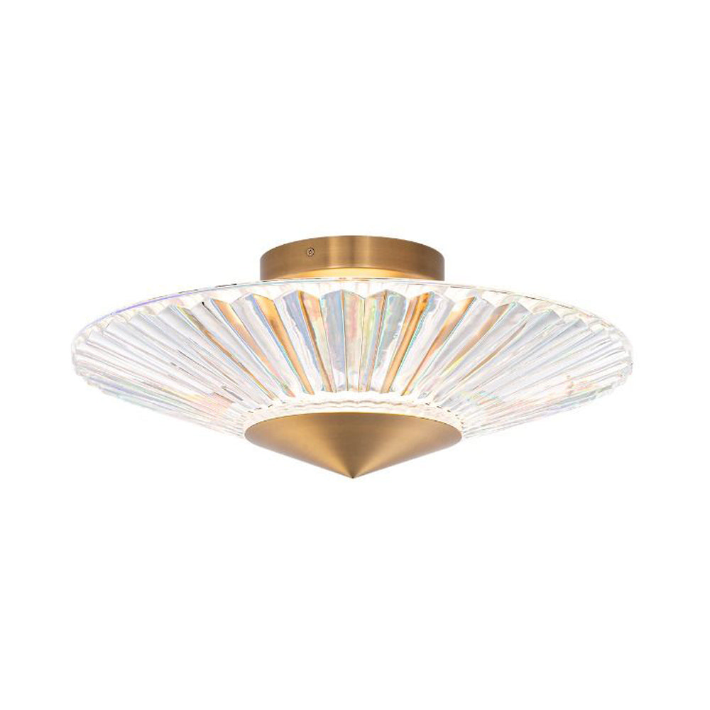 Origami LED Flush Mount Ceiling Light in Aged Brass (Large).