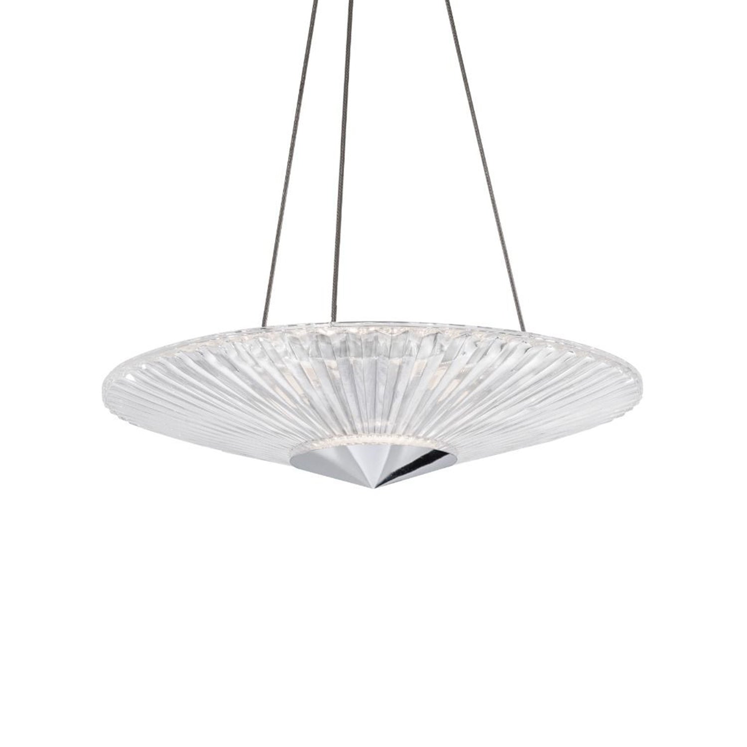 Origami LED Pendant Light in Chrome (Small).