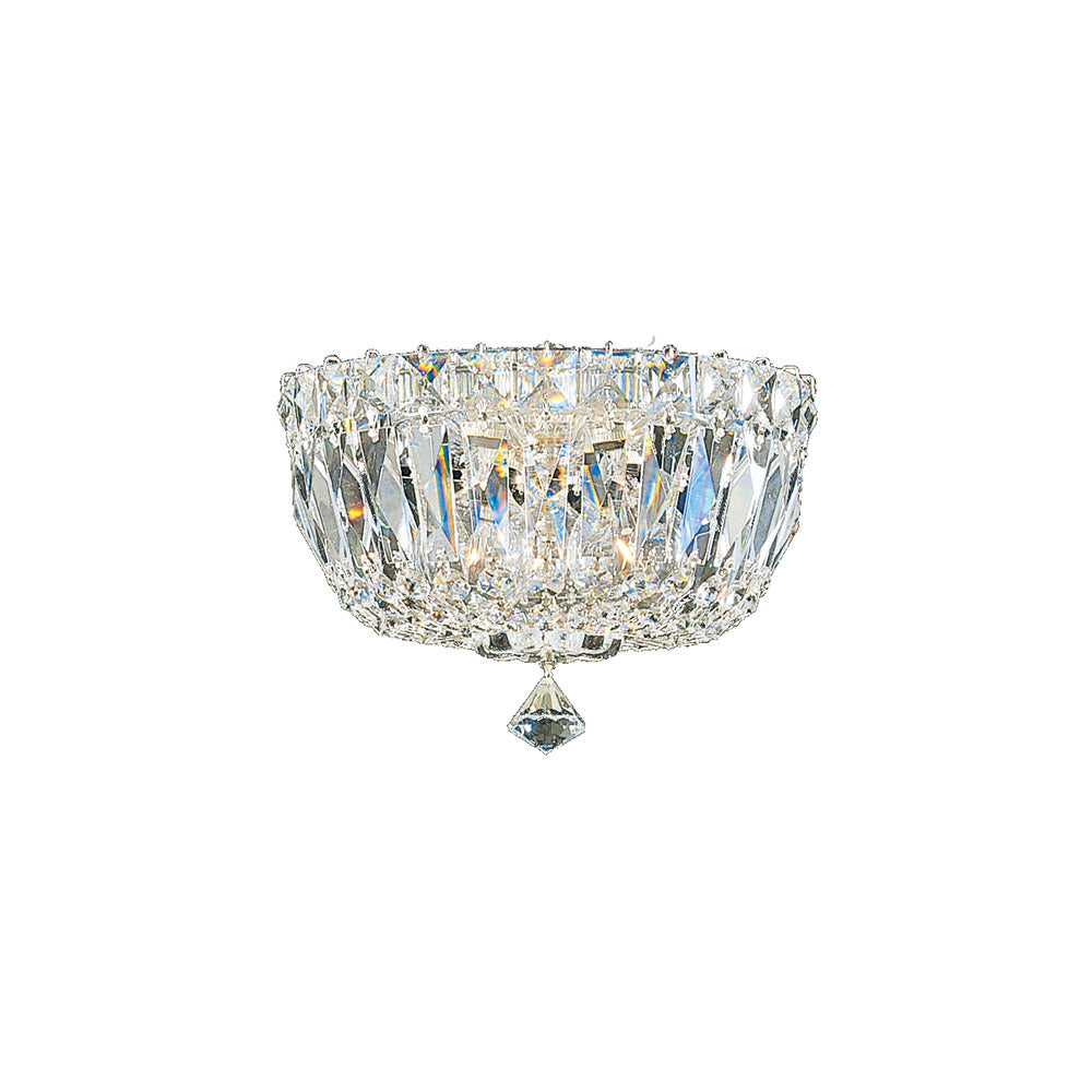 Petit Crystal Deluxe Flush Mount Ceiling Light in Polished Silver (Clear Optic/8-Inch).