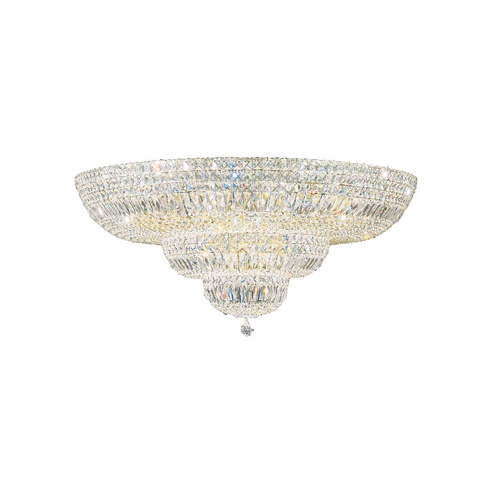 Petit Crystal Deluxe Multi Tier Flush Mount Ceiling Light in Aurelia (Radiance Crystal/27-Light).