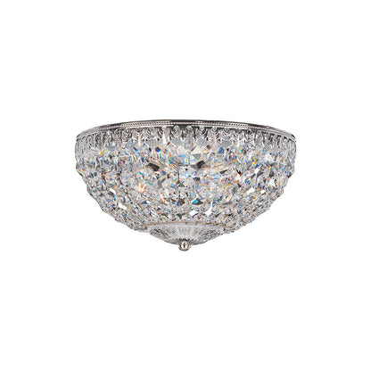 Petit Crystal Flush Mount Ceiling Light in Polished Silver (Clear Optic/10-Inch).