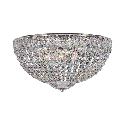 Petit Crystal Flush Mount Ceiling Light in Polished Silver (Clear Optic/14-Inch).