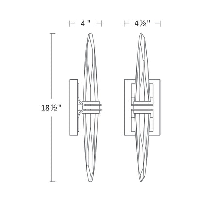 Pickwick LED Wall Light - line drawing.