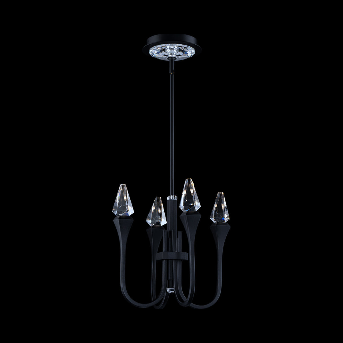 Plumeria LED Pendant Light in Black (4-Light).