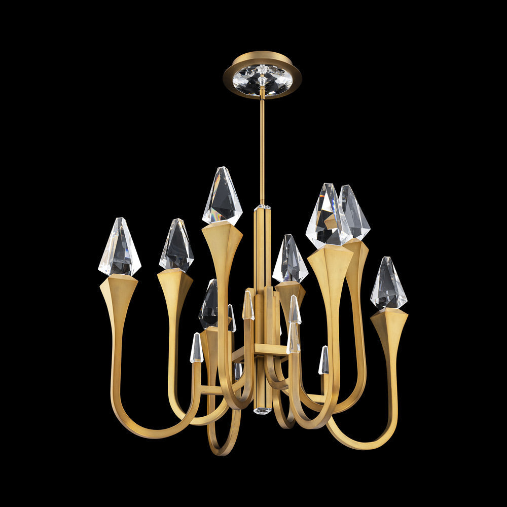 Plumeria LED Pendant Light in Aged Brass (8-Light).
