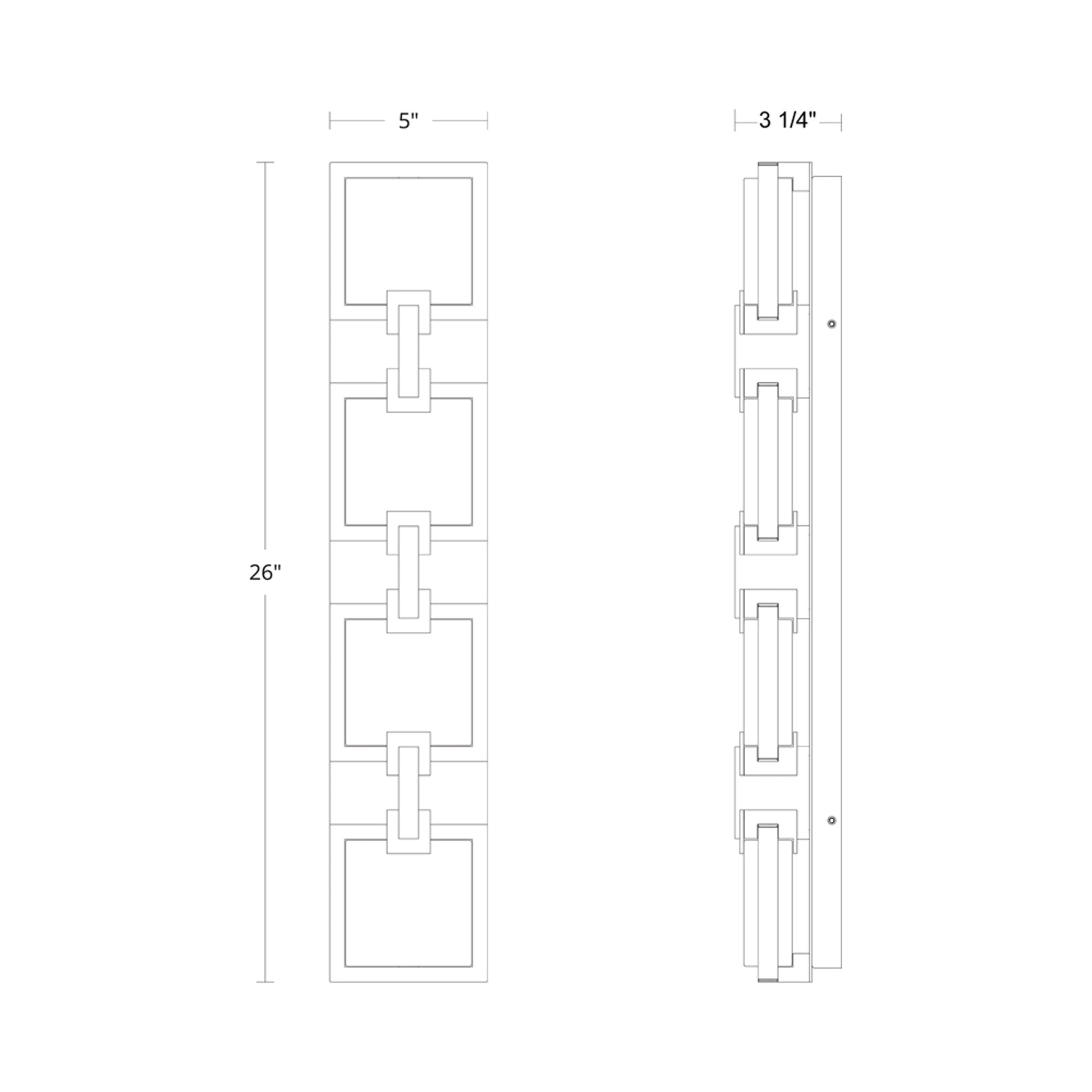Pop Star Outdoor LED Wall Light - line drawing.