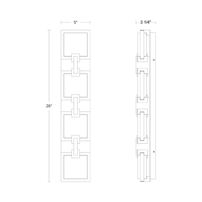 Pop Star Outdoor LED Wall Light - line drawing.