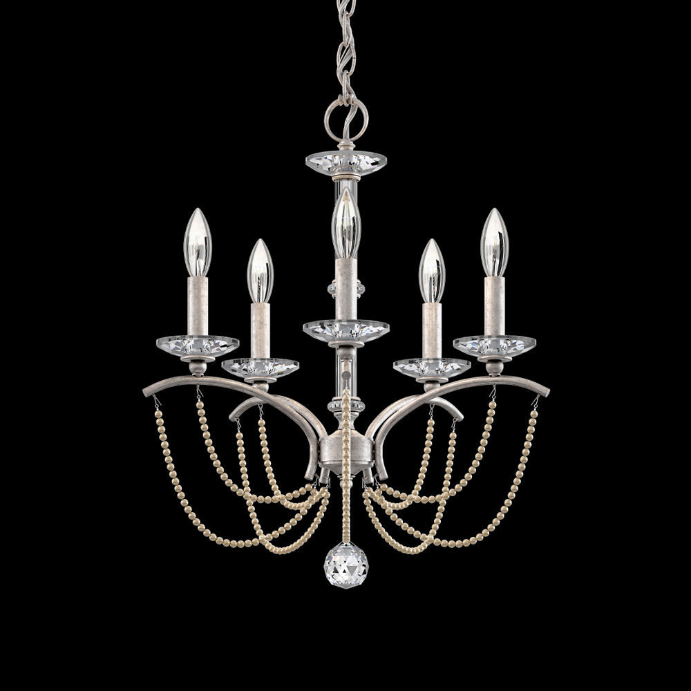 Priscilla Chandelier in Antique Silver (Bronze Pearl/5-Light).