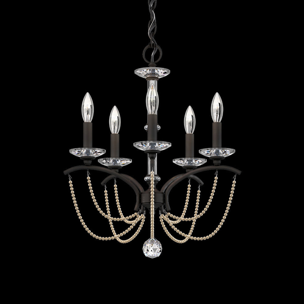 Priscilla Chandelier in Black (Bronze Pearl/5-Light).
