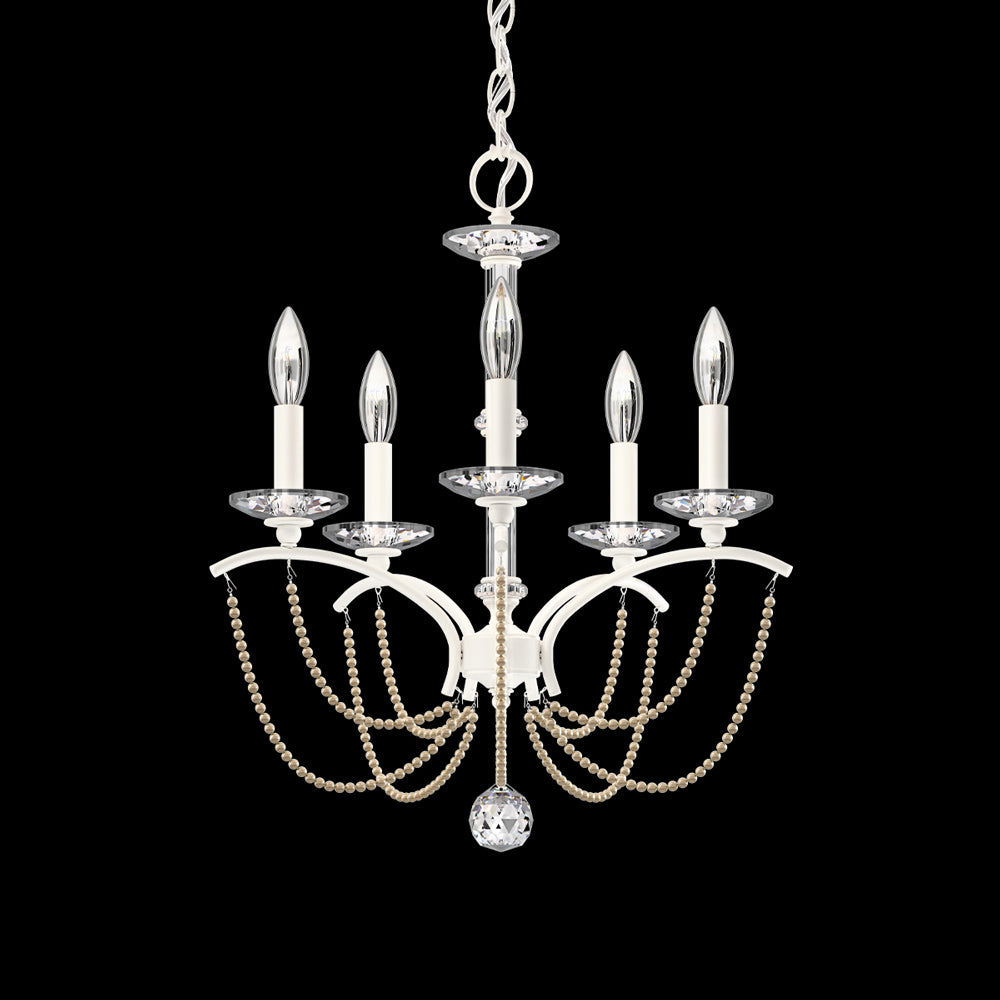 Priscilla Chandelier in White (Bronze Pearl/5-Light).