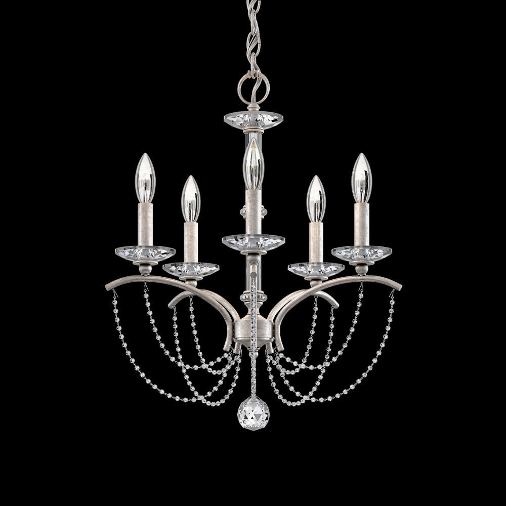 Priscilla Chandelier in Antique Silver (Clear Optic /5-Light).