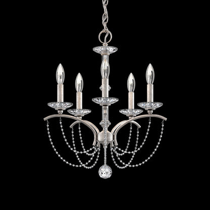 Priscilla Chandelier in Antique Silver (Clear Optic /5-Light).