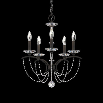 Priscilla Chandelier in Black (Clear Optic /5-Light).