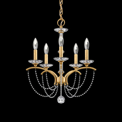 Priscilla Chandelier in Heirloom Gold (Clear Optic /5-Light).