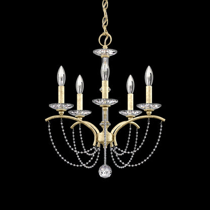 Priscilla Chandelier in Heirloom Silver (Clear Optic /5-Light).