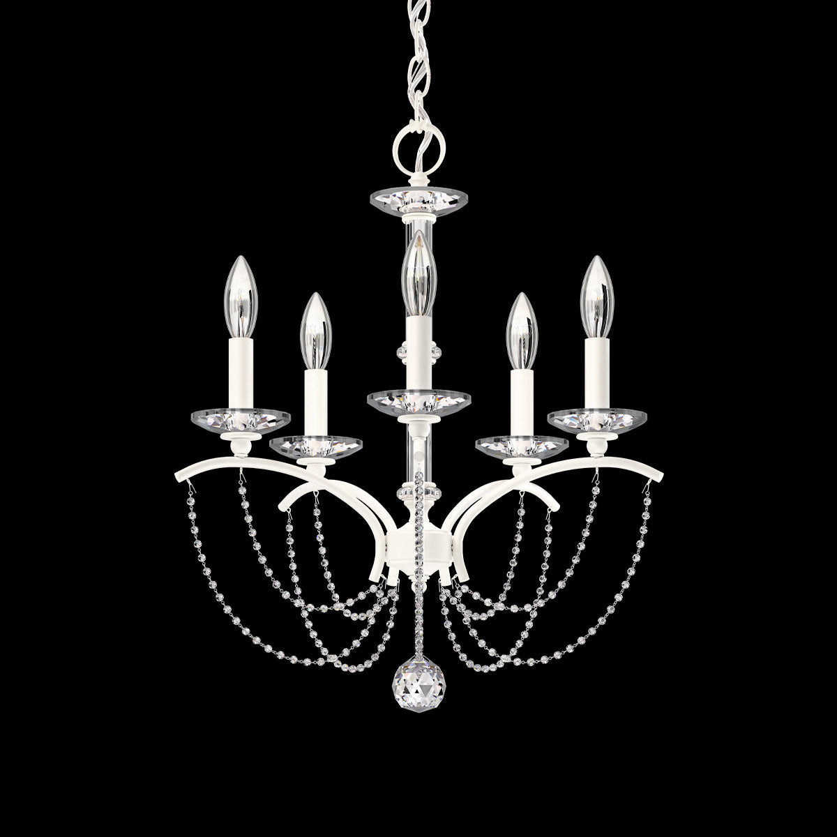 Priscilla Chandelier in White (Clear Optic /5-Light).