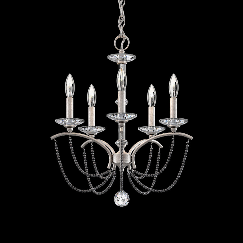 Priscilla Chandelier in Antique Silver (Dark Grey Pearl/5-Light).