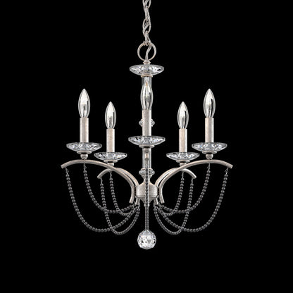 Priscilla Chandelier in Antique Silver (Dark Grey Pearl/5-Light).