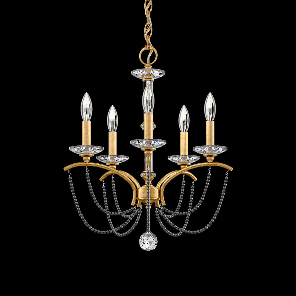 Priscilla Chandelier in Heirloom Gold (Dark Grey Pearl/5-Light).