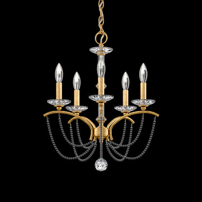 Priscilla Chandelier in Heirloom Gold (Dark Grey Pearl/5-Light).