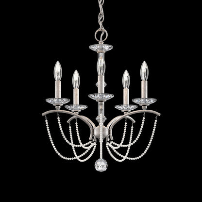 Priscilla Chandelier in Antique Silver (White Pearl/5-Light).