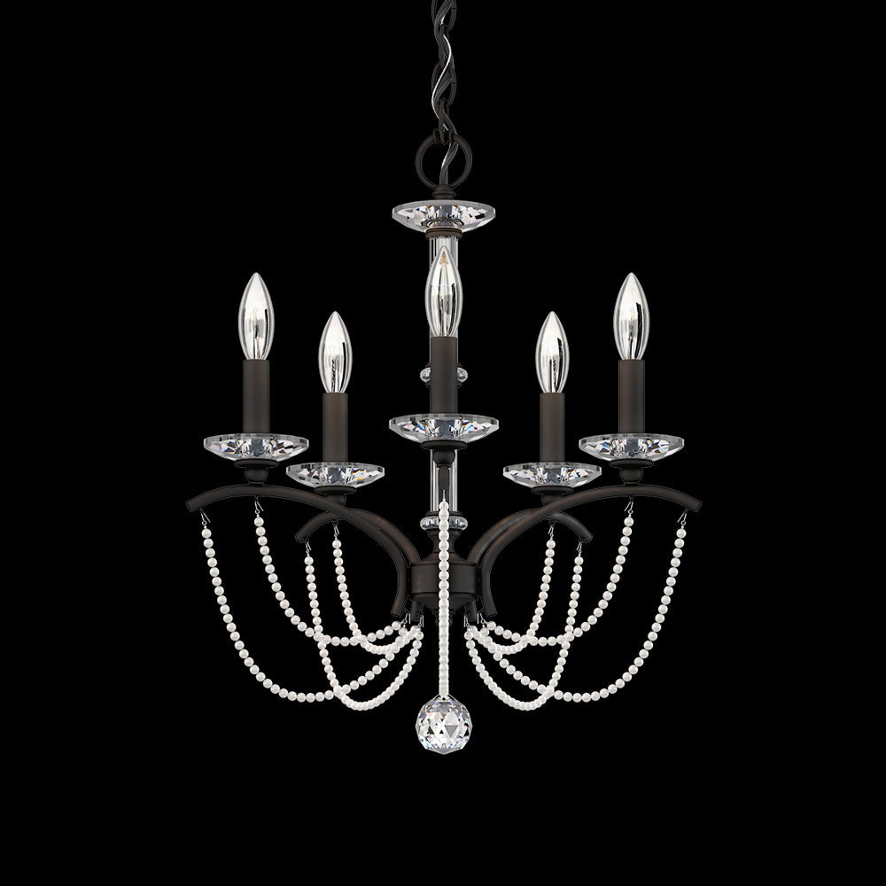 Priscilla Chandelier in Black (White Pearl/5-Light).
