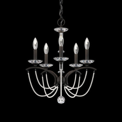 Priscilla Chandelier in Black (White Pearl/5-Light).