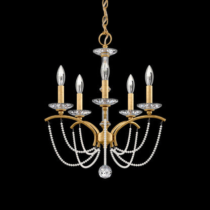 Priscilla Chandelier in Heirloom Gold (White Pearl/5-Light).